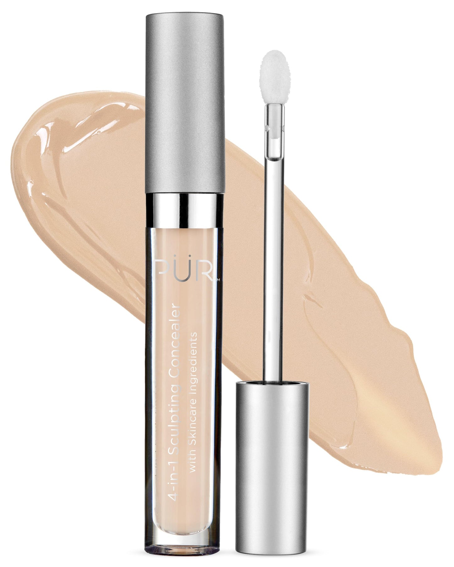 PÜR MINERALS 4-in-1 Sculpting Concealer for Women - Conceals, Brightens, Plumps & Corrects - Hydrating & Moisturizing Makeup Concealer with Medium