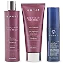 MONAT Smoothing Anti Frizz System - Frizz Resistant Hair Care with Anti Frizz Shampoo Frizz Control Conditioner & Blowout Styling Spray - Professional