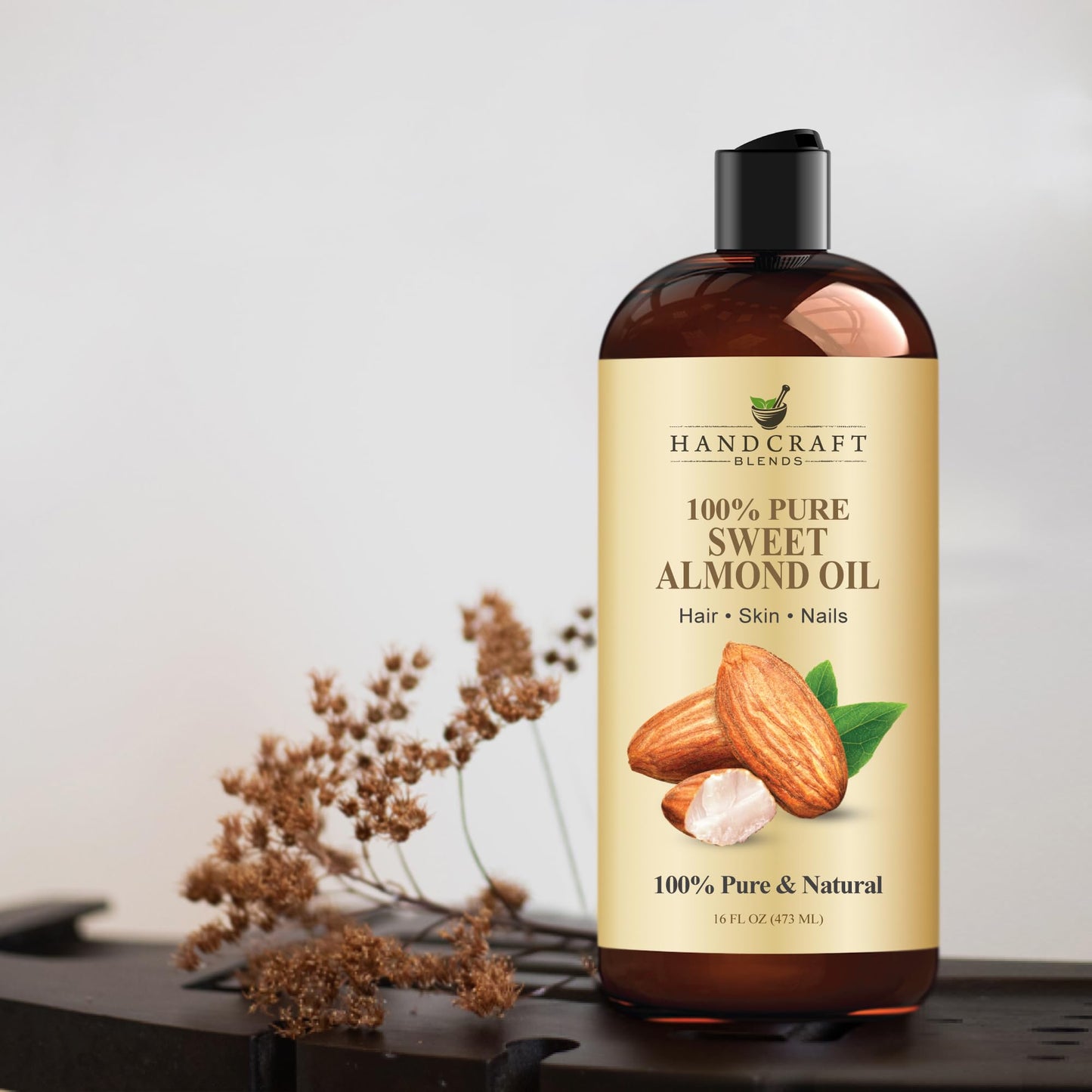 Handcraft Blends Sweet Almond Oil | 100% Pure and Natural | Bath & Body Oil | Premium Grade Carrier Oil | Skin | Hair | Body | Massage | Hexane-Free | Beauty and Personal Care Handcraft Blends