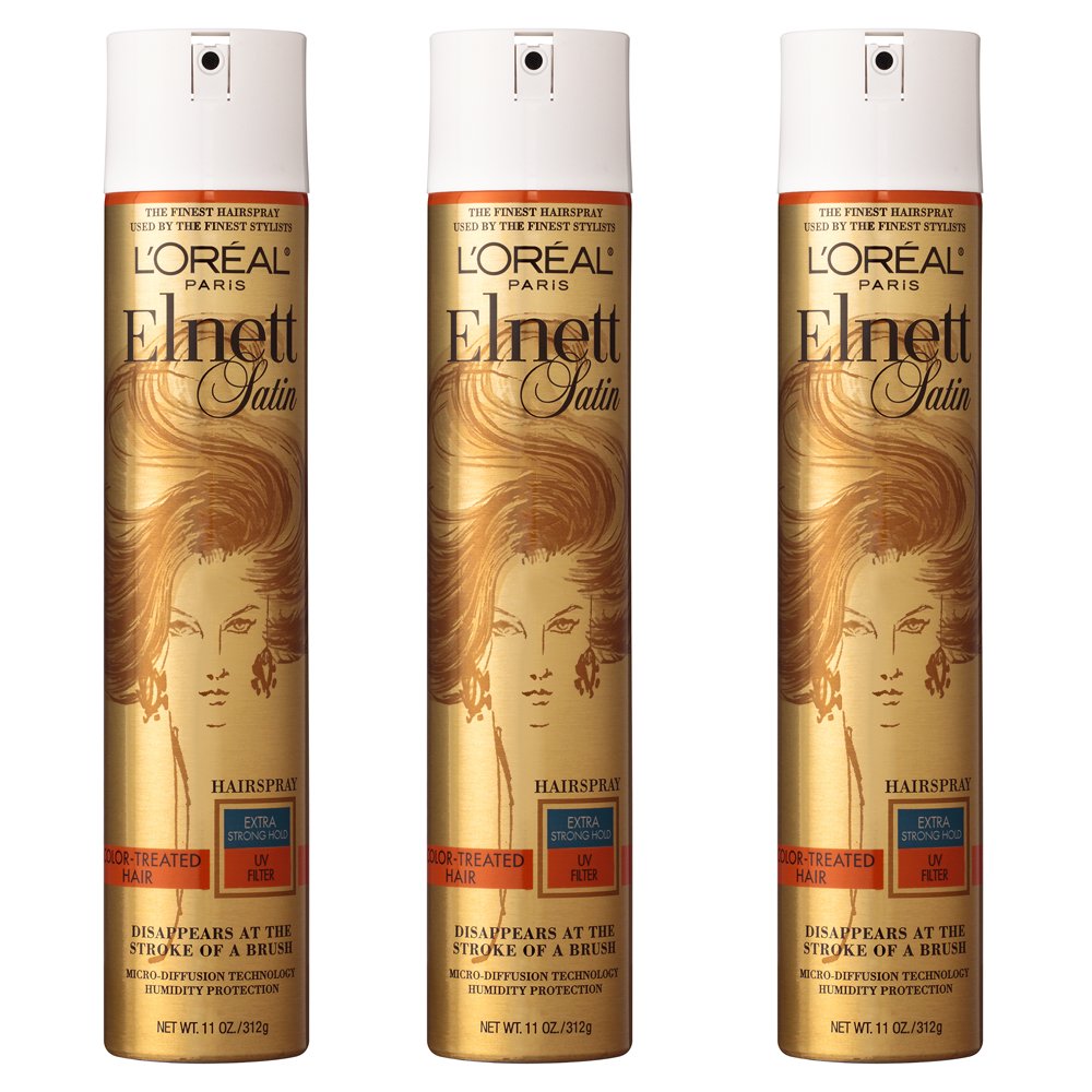 L'Oréal Paris Elnett Satin Extra Strong Hold Hairspray - UV Filter, 3 Count