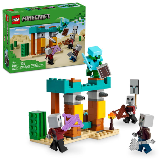 LEGO Minecraft The Illager Desert Patrol 21267, Building Toy with 4 Figures for Pretend Play, Fun Gift for Kids, Boys & Girls Ages 7+