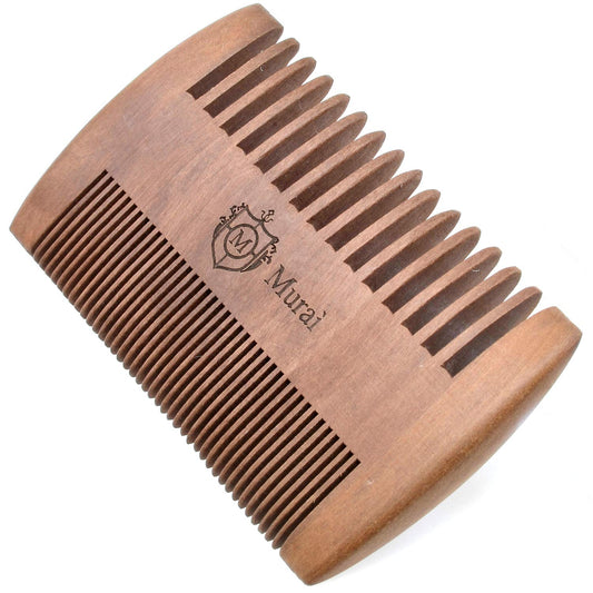 Murai by Giorgio GIOWC Wooden Beard Combs for Men - Dual Action Fine & Wide Tooth Wood, Perfect for Use with Balms and Oils, Cherrywood Pocket Comb Beauty and Personal Care GIORGIO