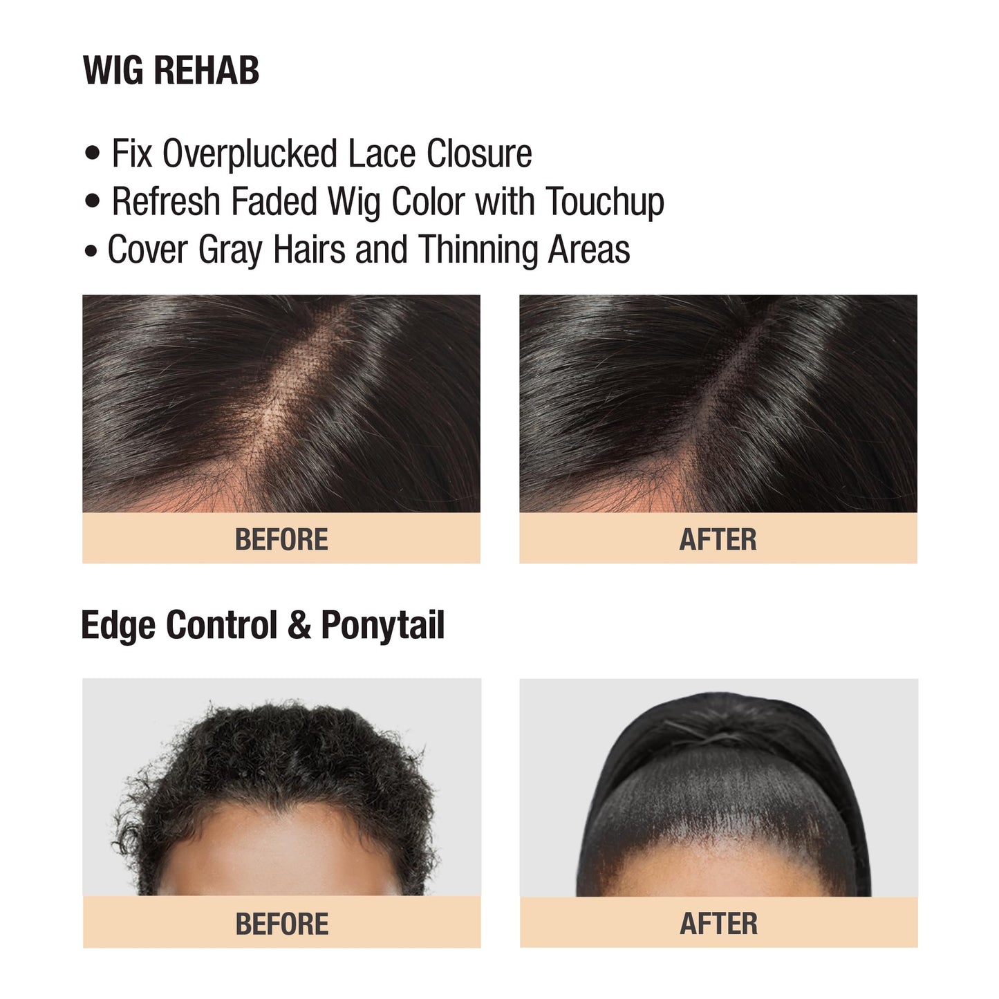 Red by Kiss Hair Wax Stick 24HR Max Hold Edge Fixer Edge Control Pomade Non-Sticky, Non-Oily Flake Free Hair Styling Wax 2.7 oz. (Natural Black)