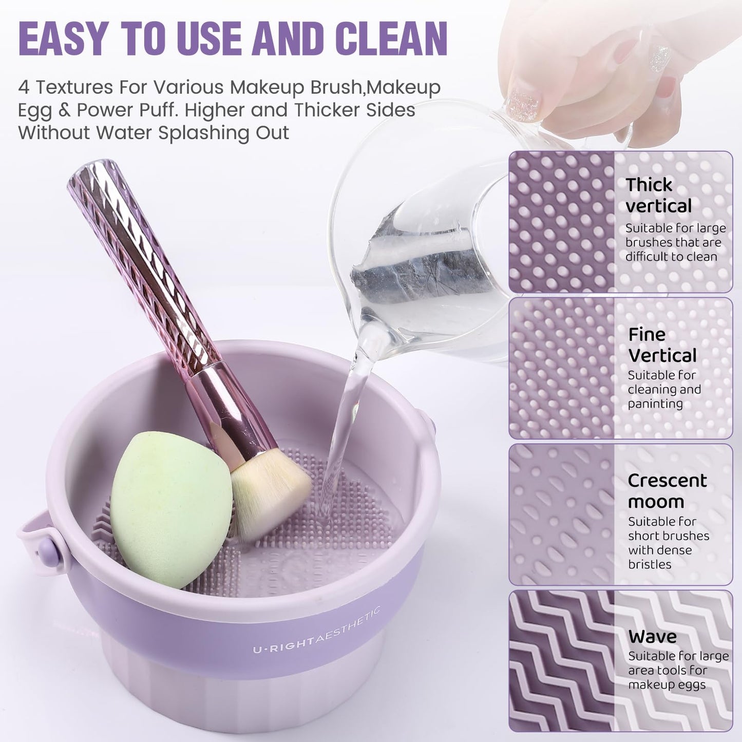 GOLIKEE Makeup Brush Cleaner Mat 3 in 1 Silicone Makeup Brush Cleaner Bowl Cosmetic Brushes Cleaning Tool Organizer for Storage and Air Drying?Khaki? Beauty and Personal Care GOLIKEE