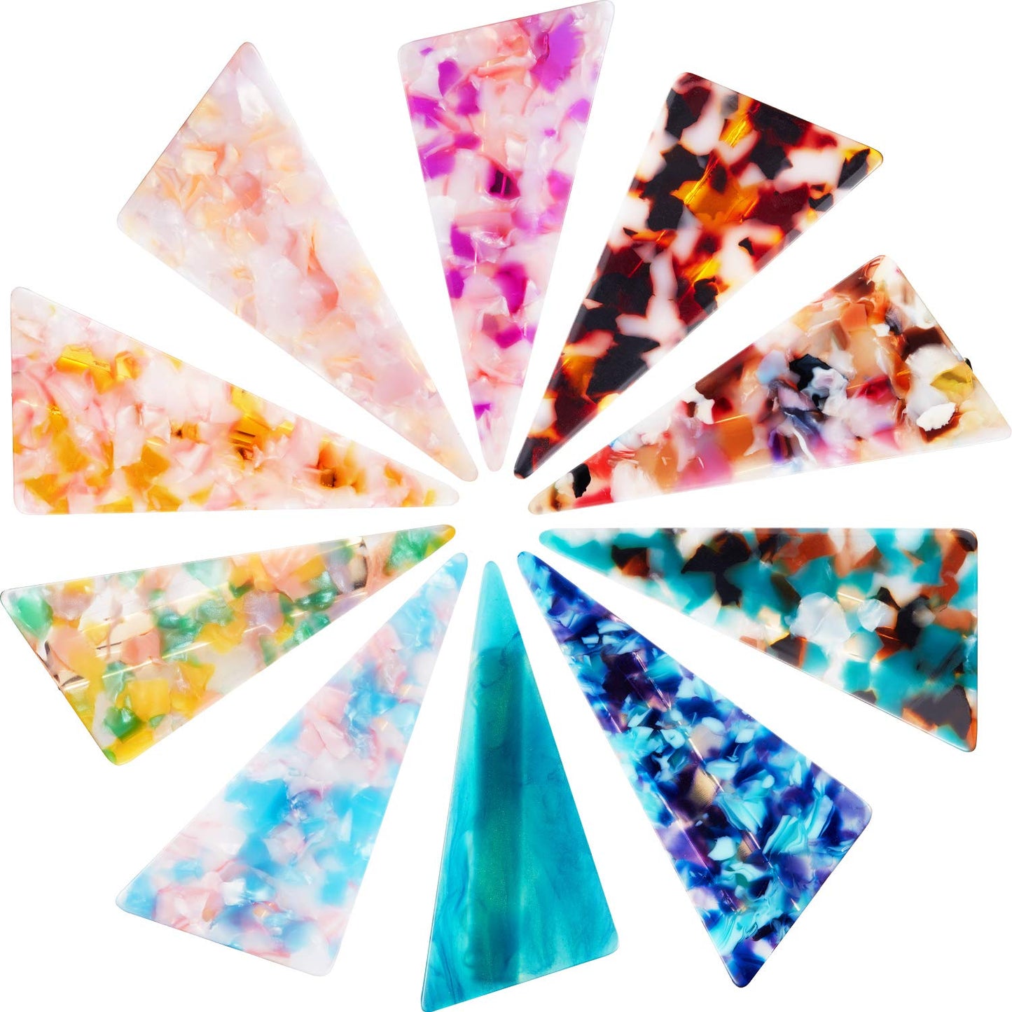 Geyoga 10 Pieces Acrylic Resin Hair Clips Barrettes Geometric Alligator Hair Clips Colorful Marble Pattern Hairpins Styling for Women Accessories
