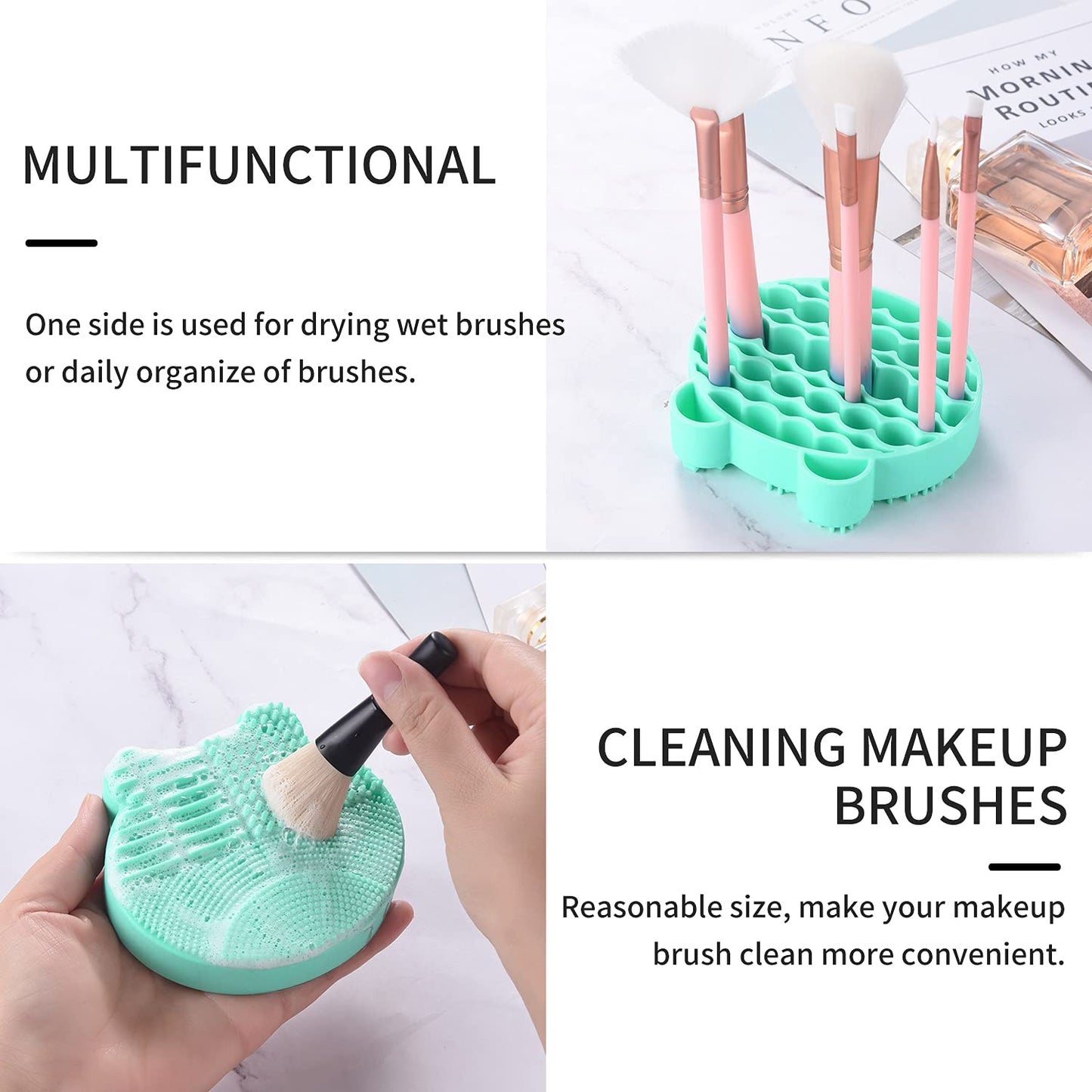 Silicon Makeup Brush Cleaner Mat with Brush Drying manual Make up cleaner cleanser machine Cosmetic Cleaning Pad+Makeup Dry Cleaned Quick Color