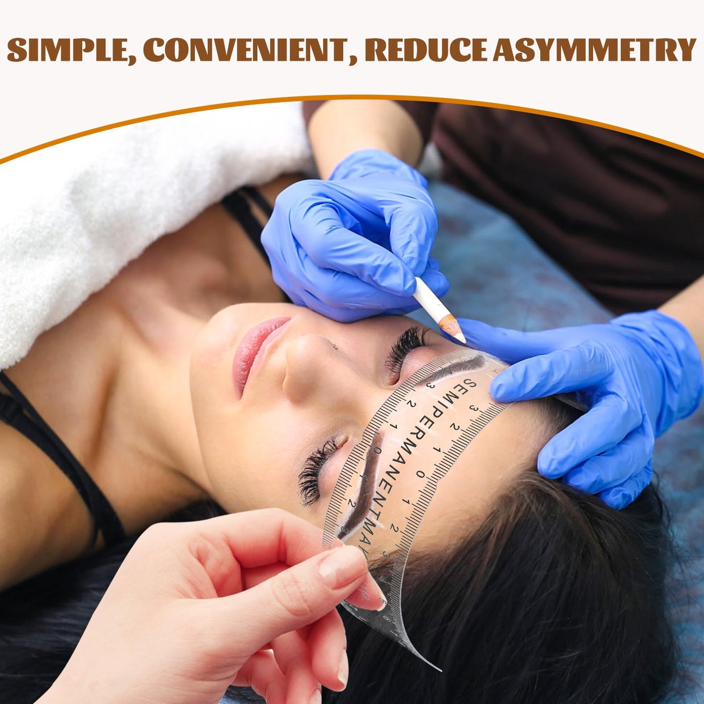 1pc Eyebrow Ruler for Microblading - Curved Plastic Positioning Tool for Accurate Eyebrow Shaping - Ideal for Professional and Home Use