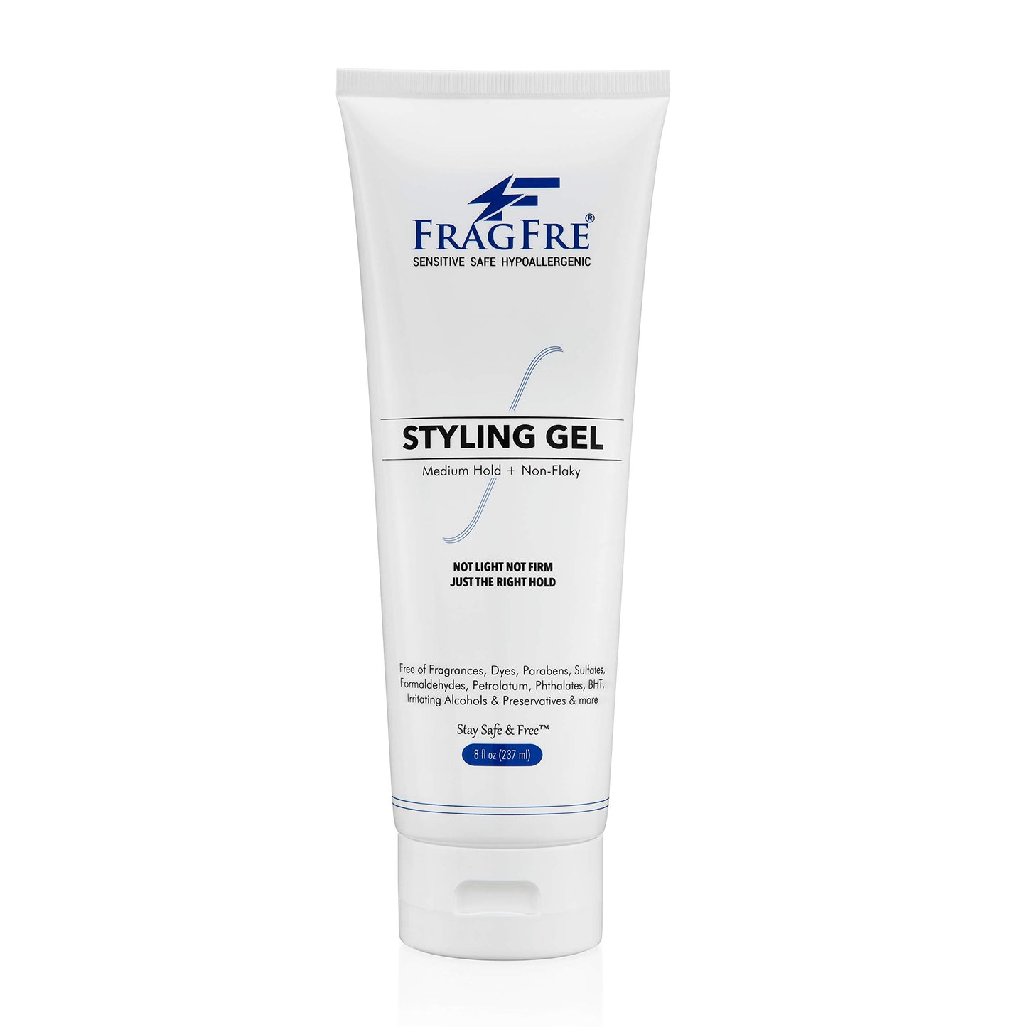 FRAGFRE Styling Gel Fragrance Free 8 oz Medium Hold - Hair Styling Gel for Sensitive Skin - Hypoallergenic Parabens Free - Gluten Free Vegan Cruelty