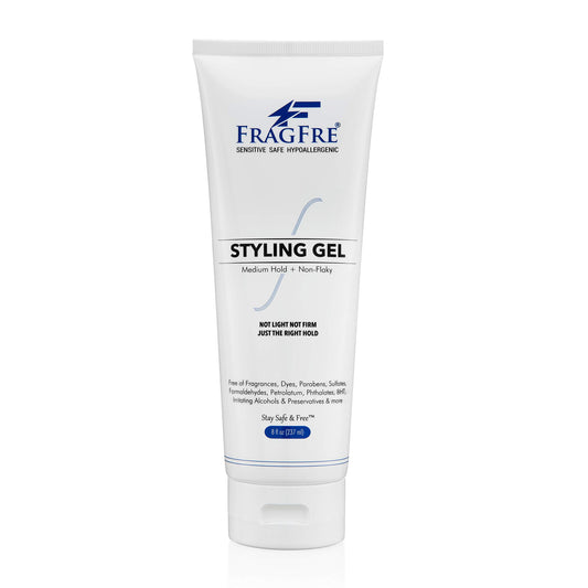FRAGFRE Styling Gel Fragrance Free 8 oz Medium Hold - Hair Styling Gel for Sensitive Skin - Hypoallergenic Parabens Free - Gluten Free Vegan Cruelty