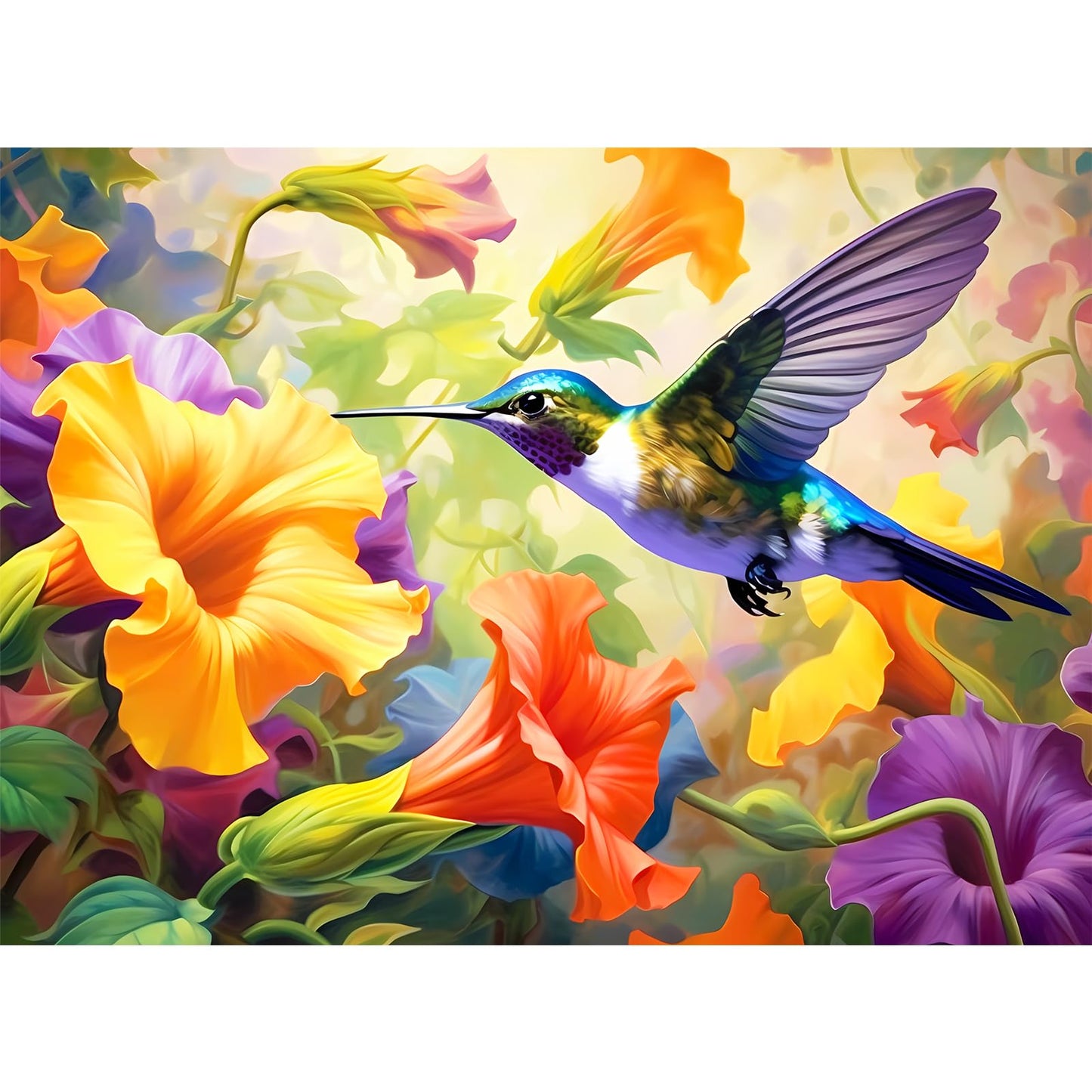 VOLUVOLU 500 Piece Jigsaw Puzzle – Hummingbird & Flower Design, Fun Birthday Party Puzzle for Adults, Kids & Family