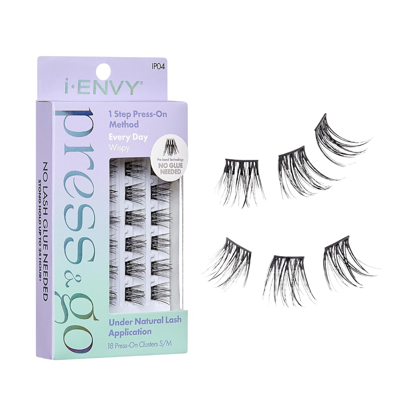 i-ENVY Press&Go Self-Adhesive Eyelashes, No Glue Needed False Eyelash Clusters, Easy Application 1 Step Press-On Lashes, No Damage or Residue (Every…