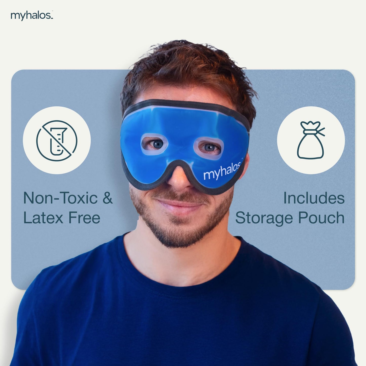 Cooling Eye Mask - Reusable Gel Eye Mask Cold Pack - Our Ice Eye Mask Soothes Puffy Eyes & Dark Circles - Relieve Your Headaches & Sinus Pain Beauty and Personal Care myhalos