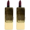 Stephanie Imports Set of 2 Rectangular Vintage Lipstick Cases With Glass Mirror (Gold Wave)