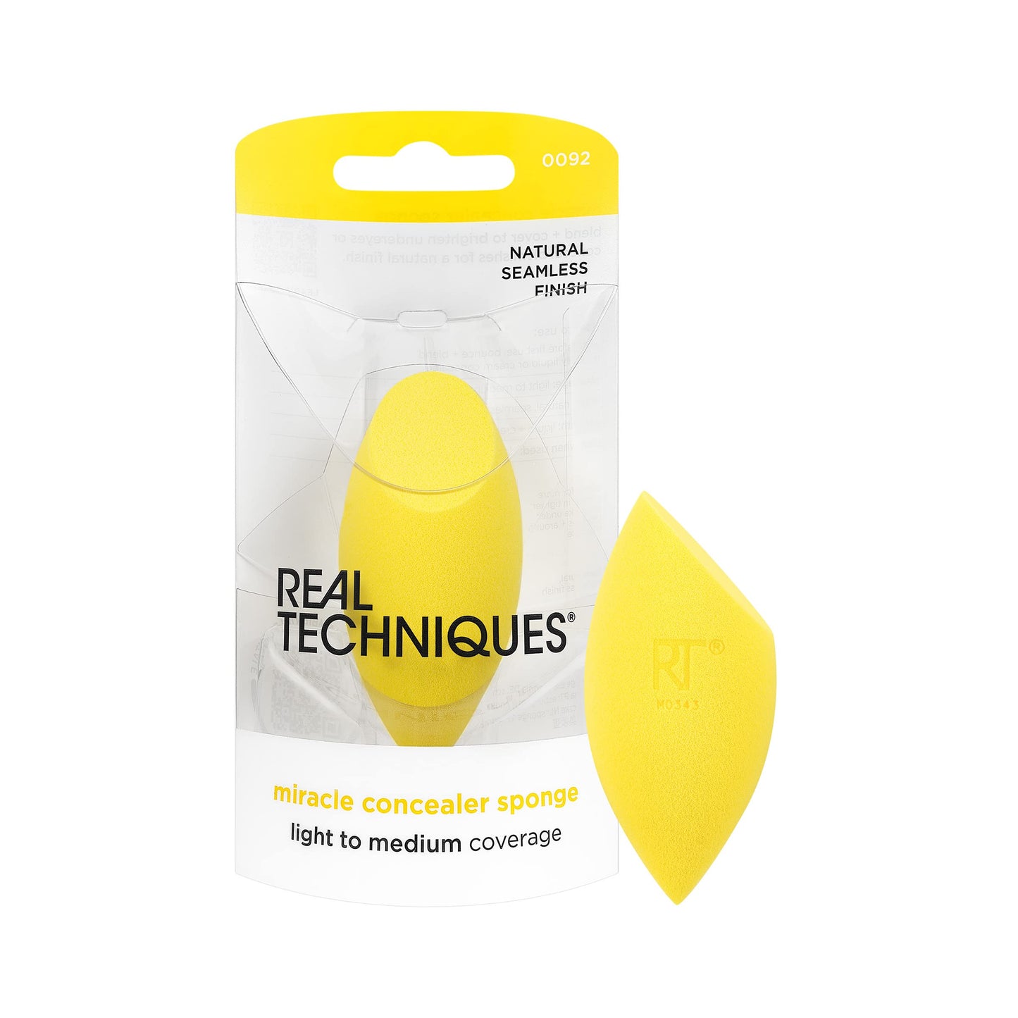 Real Techniques Miracle Concealer Sponge, Makeup Blending Sponge For Liquid & Cream Concealer, Elongated Shape For Precise Application Under Eyes