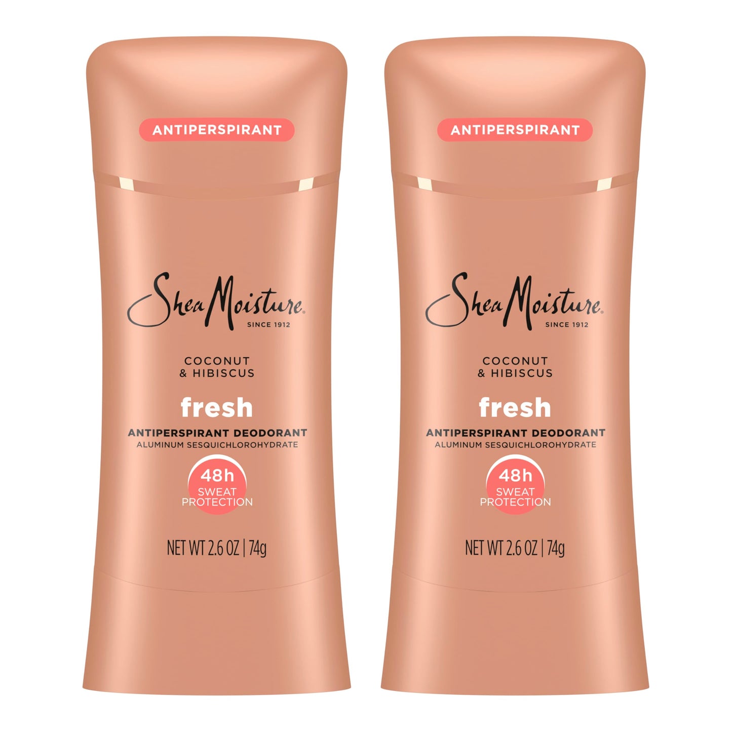SheaMoisture Antiperspirant Deodorant Stick Fresh Coconut & Hibiscus 2 Count for 48HR Sweat & Odor Protection with No Parabens & No Mineral Oil 2.6 oz Beauty and Personal Care Shea Moisture