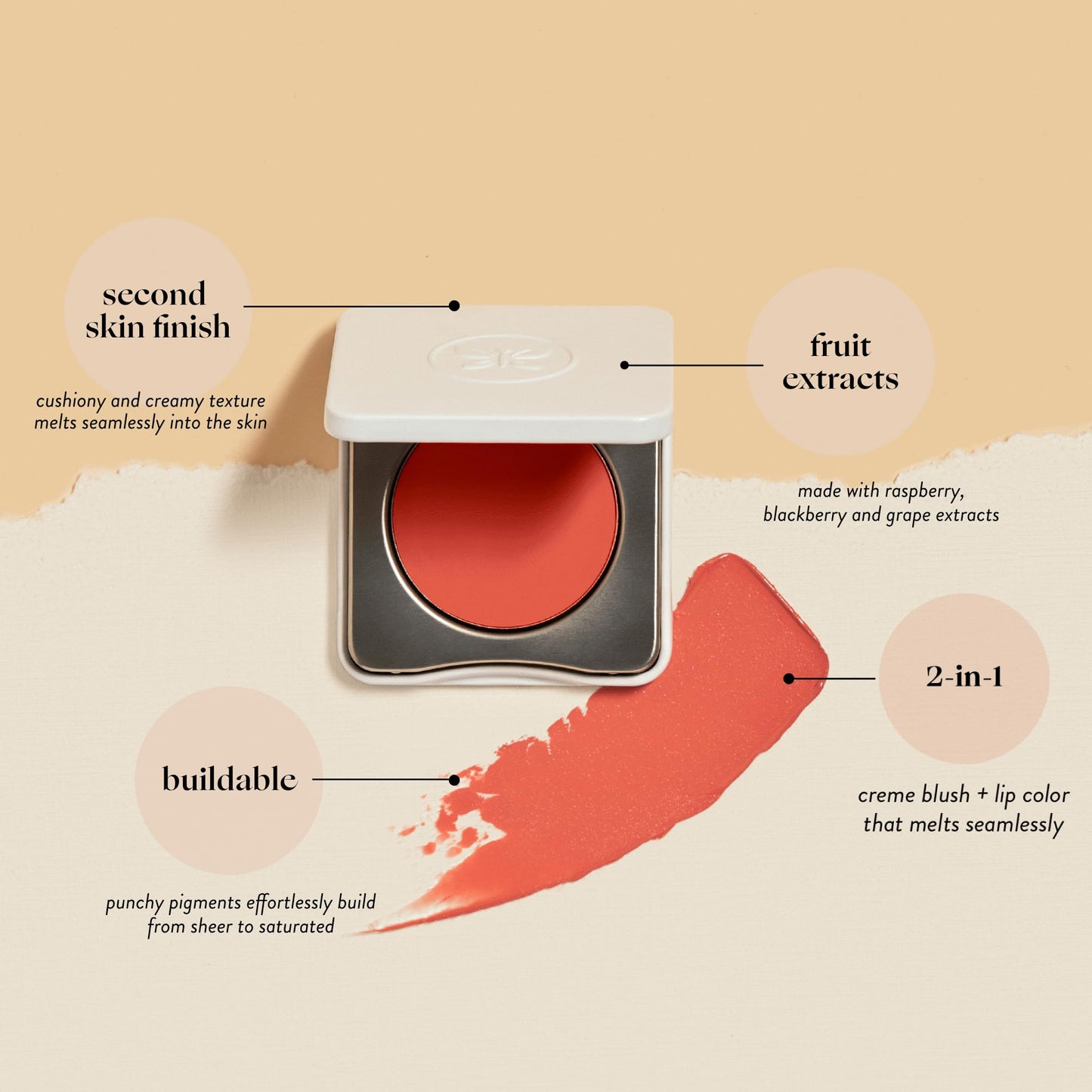 Honest Beauty 2-in-1 Creme Cheek Blush + Lip Color | EWG Verified, Vegan + Cruelty Free | Lush Lilac, .1 oz