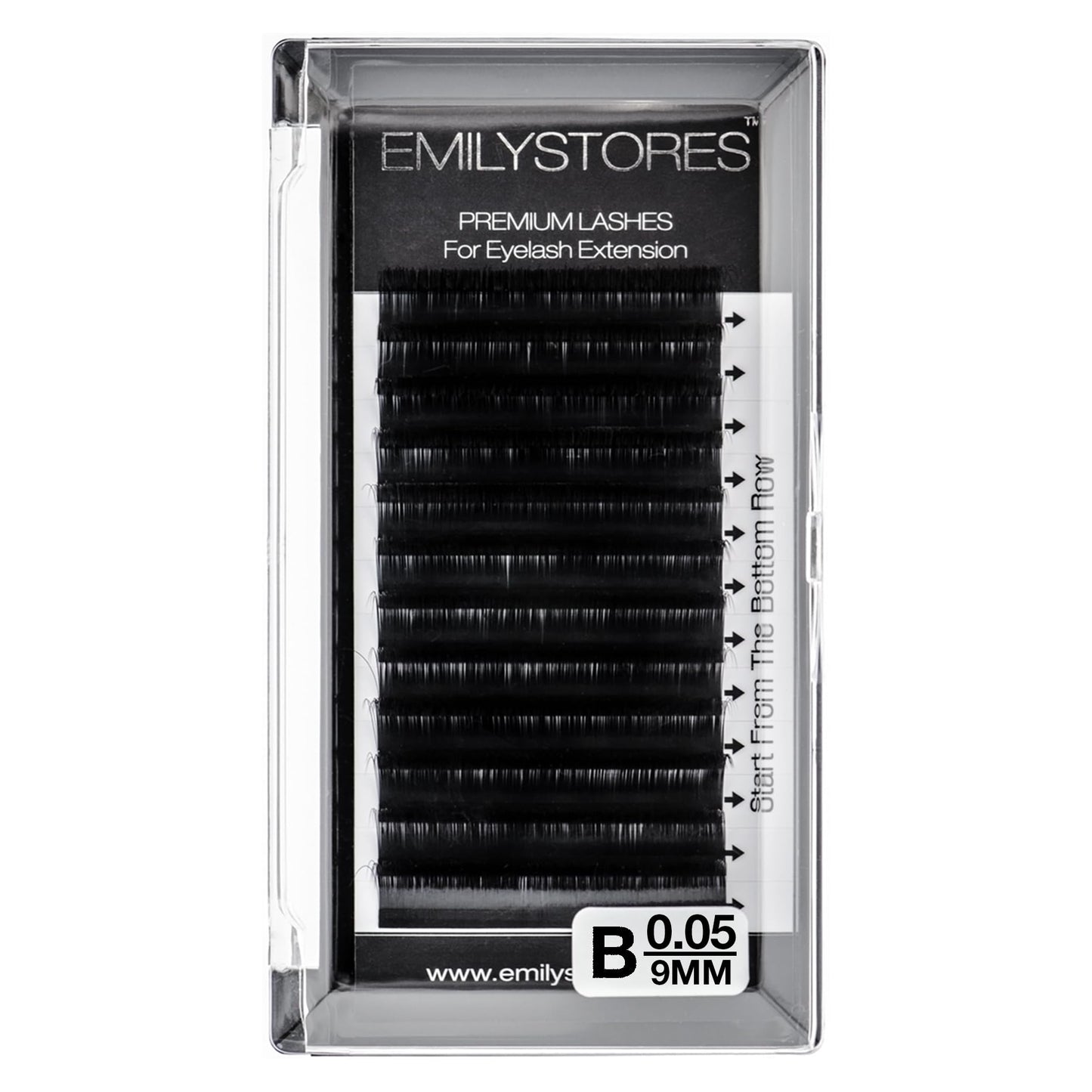 EMILYSTORES Lash Extensions 0.05mm Thickness B Curl 9mm Length Natural Looking Volume Eyelashes For Eyelash Extensions(0.05,B,9mm)