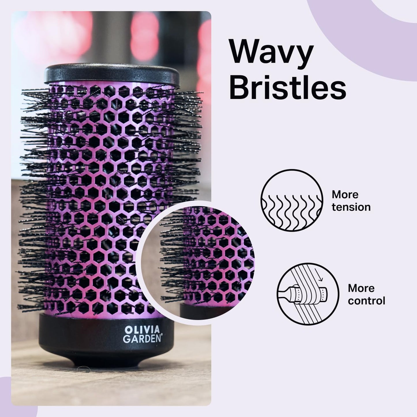 Olivia Garden MultiBrush Detachable Thermal Styling Hair Brush (5-Piece Kit 2 1/2" 66mm)