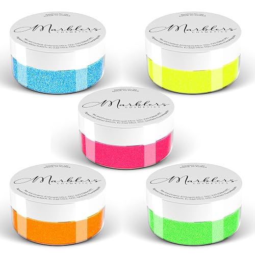 MARBLERS Cosmetic Grade Fine Glitter 5-Pack [Neon Max] 0.90oz (25g) | Non-Toxic | Vegan | Cruelty-Free | Eyeshadow, Nail Polish, Nail Art | Festival