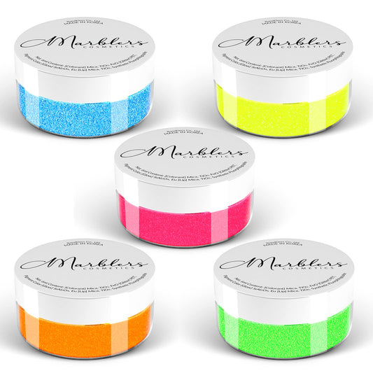 MARBLERS Cosmetic Grade Fine Glitter 5-Pack [Neon Max] 0.90oz (25g) | Non-Toxic | Vegan | Cruelty-Free | Eyeshadow, Nail Polish, Nail Art | Festival