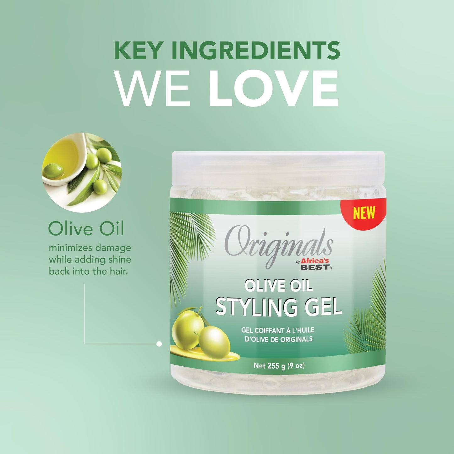 Originals by Africa's Best Olive Oil Styling Gel - for Non-Flaky, Superior Hold and Shine - 9 oz