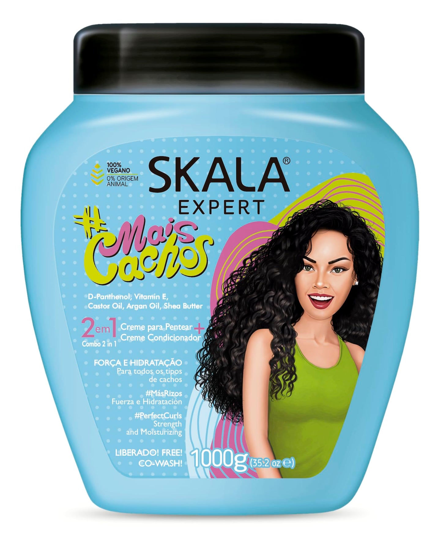 SKALA Hair Type 3ABC - Mais Cachos And Passion Fruit Combo- Hydrate Curls, Eliminate Frizz, For Curly Hair - 2 IN 1 Conditioning Treatment and Cream