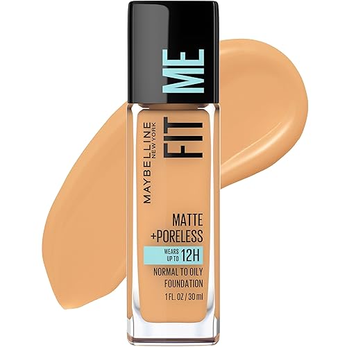 Maybelline New York Fit Me Matte Plus Poreless Foundation, Golden, 1 Fluid Ounce