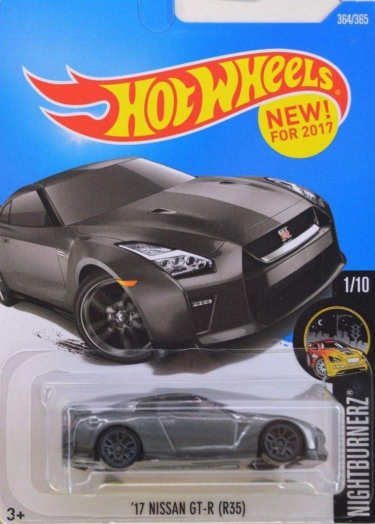 Hot Wheels 17 Nissan GT R (R35) Gray 364/365 and 17 Nissan GT R (R35) Orange 282/365 Bundle