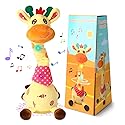 LLUKEME Dancing Talking Giraffe Toy, Stuffed Animal Baby Toy Repeating What You Say, Glowing Musical Giraffe with 10 Children's Songs Gifts for…