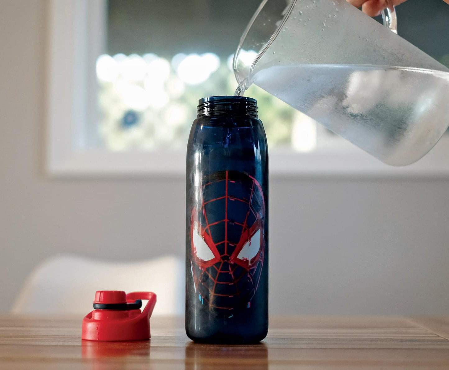 Spider-Man Marvel Miles Morales 28-Ounce Sports Water Bottle | BPA-Free Plastic Water Jug With Leakproof Screw-Top Lid And Flip-Up Cap | Hydration…