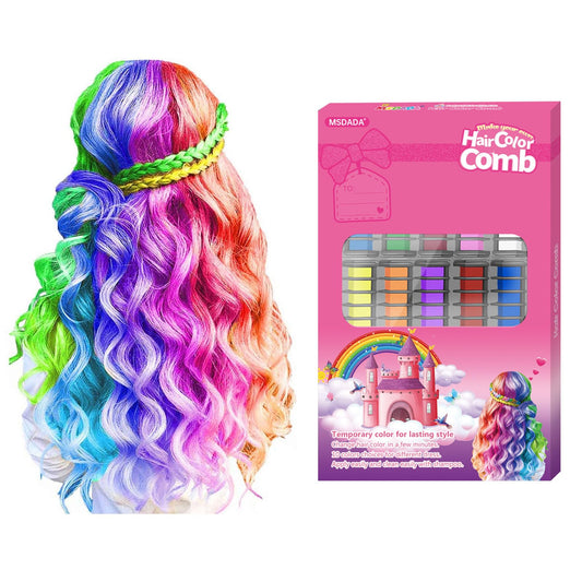 MSDADA 10 Color Hair Chalk for Girls Washable - Gifts for 6 7 8 9 10 11 12 13 14 Year Old Girl - Hair Chalk Comb Temporary Hair Color Dye Paint