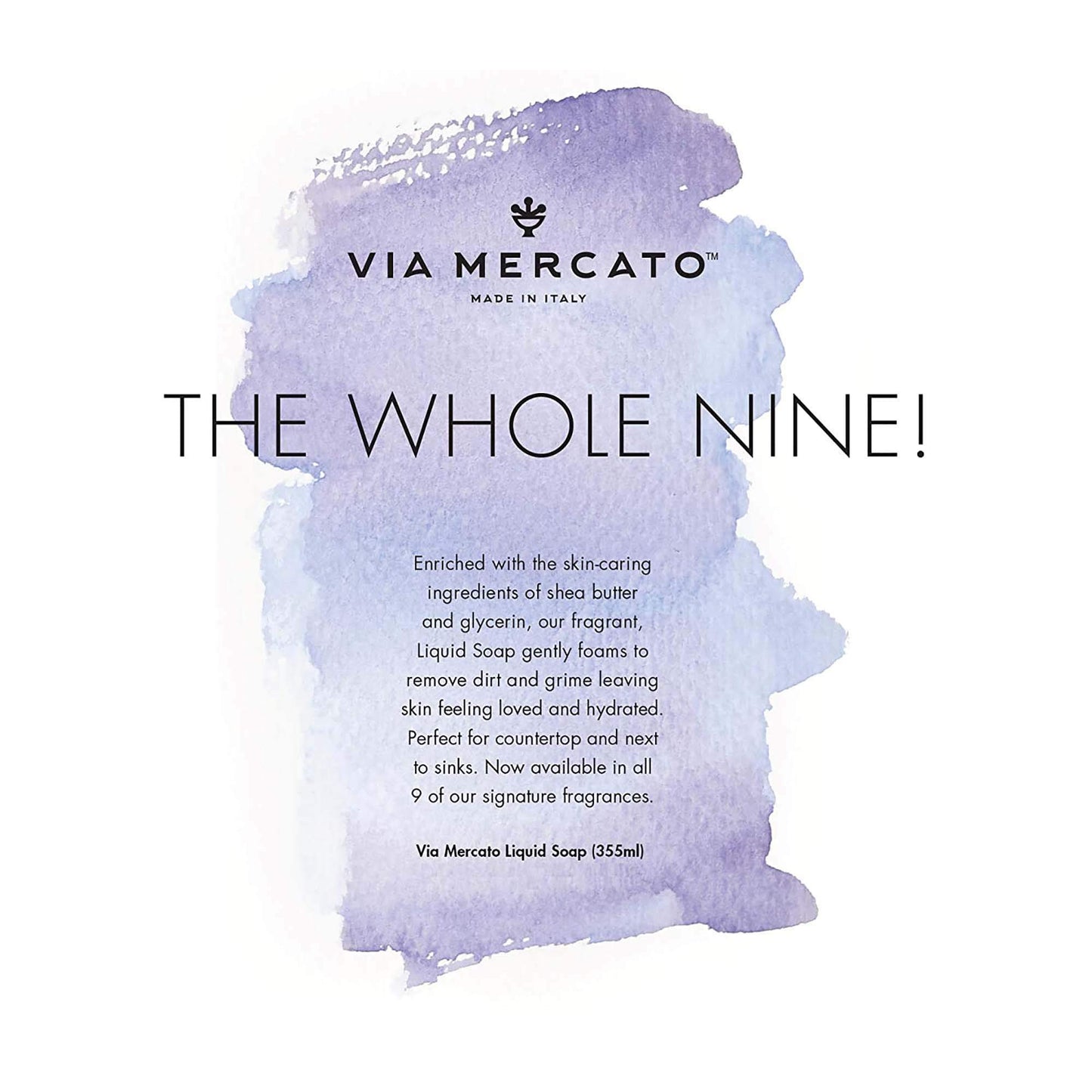 Via Mercato Liquid Soap, Shea Butter Enriched (12 oz), No. 1 - Bergamot, Patchouli & Rosewood