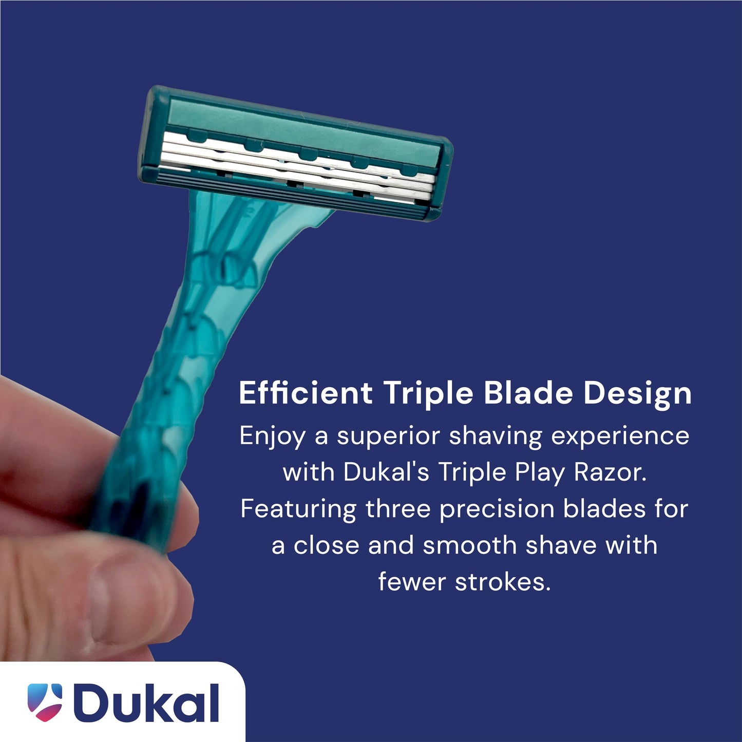 Dukal Dawn Mist Triple Play Facial Razor, Teal Handle with Clear Plastic Guard, Pack of 500 Beauty and Personal Care Dukal