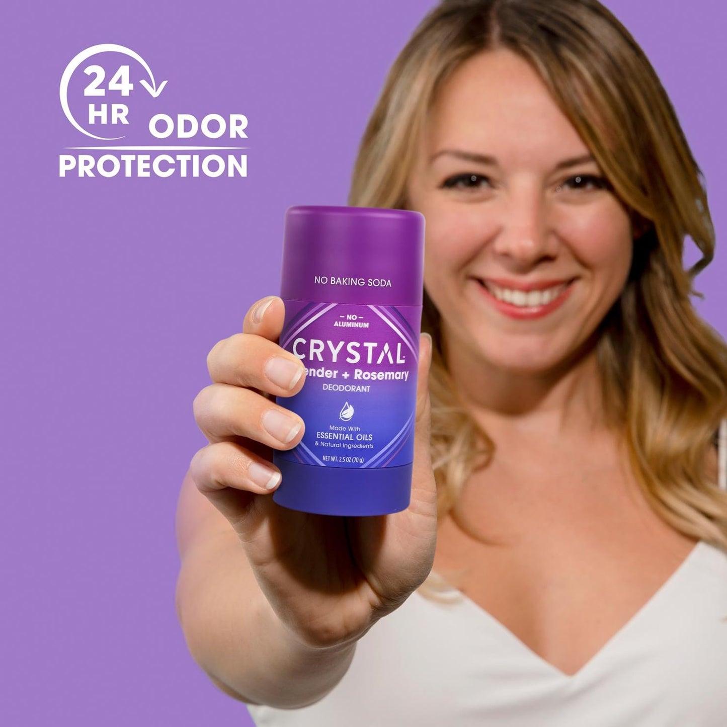 Crystal Deodorant Magnesium Solid Stick Natural Deodorant, Lavender + Rosemary, 2.5 oz (Pack of 2) Beauty and Personal Care Crystal Essence