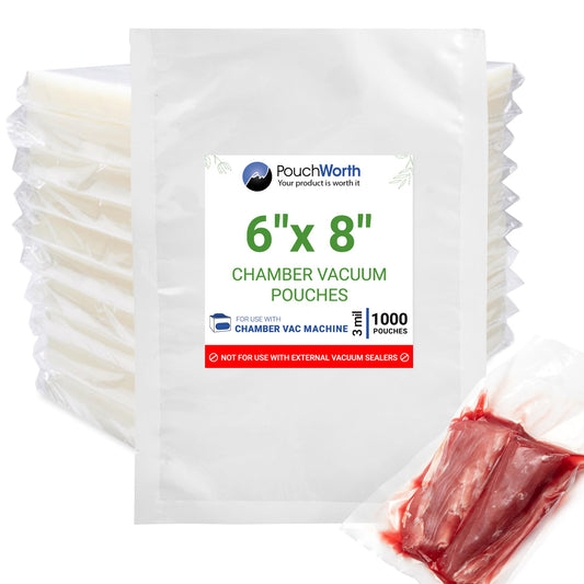 1,000 pcs Clear 6" x 8", 3 mil Vacuum Chamber Bags Great for Food Vac Storage