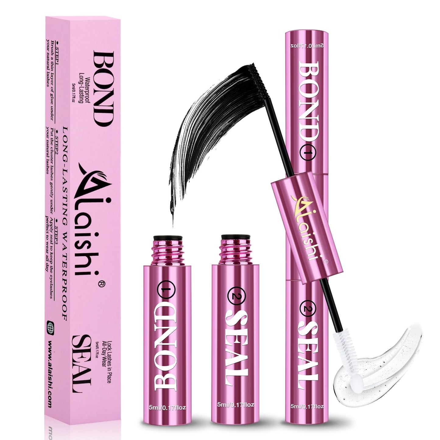 AILAISHI Lash Clusters Glue, Eyelash Bond and Seal, Long-Lasting 150H Waterproof, Non-Irritating Lash Extension Glue for DIY Individual Lashes at Home Beauty and Personal Care AILAISHI Default Title