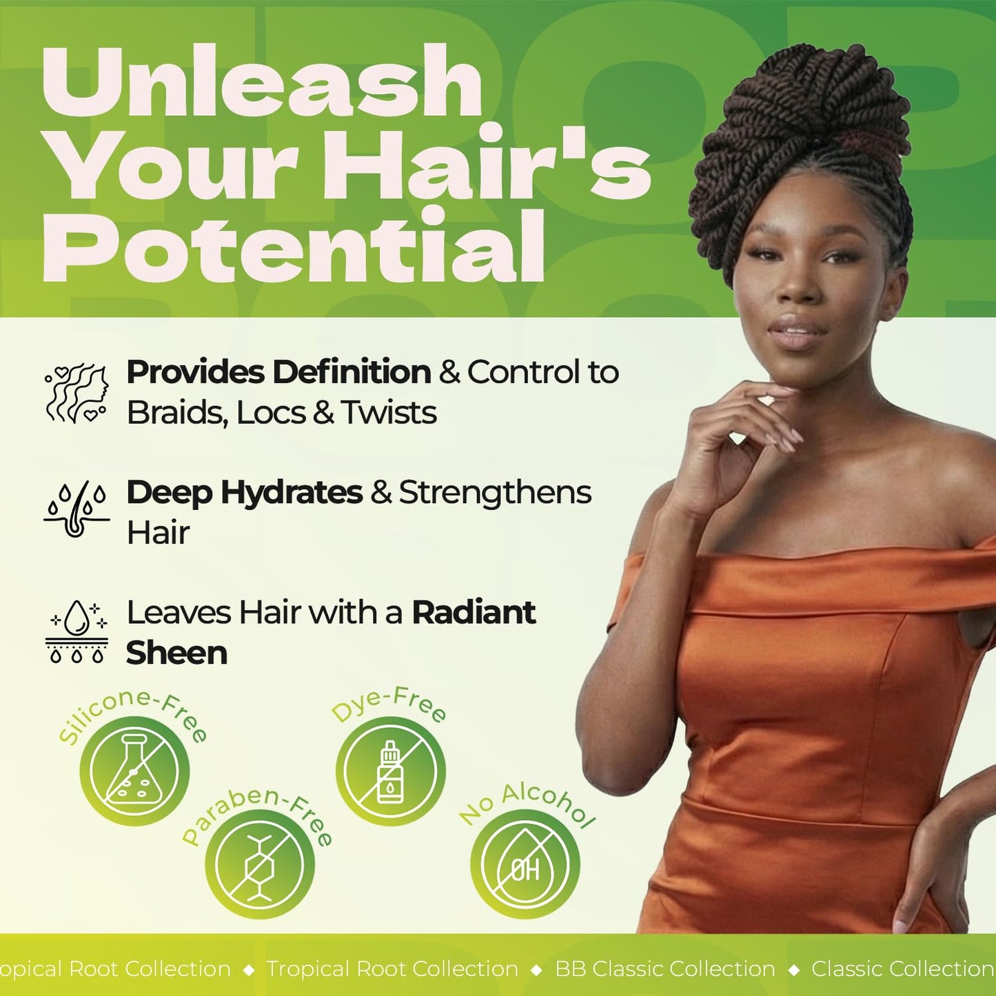 Bronner Bros Tropical Roots Twist Cream - Styling & Twisting Cream for Natural Hair, Braids, Locs & Twists - Seals Ends, Soft Hold, No Flaking & No
