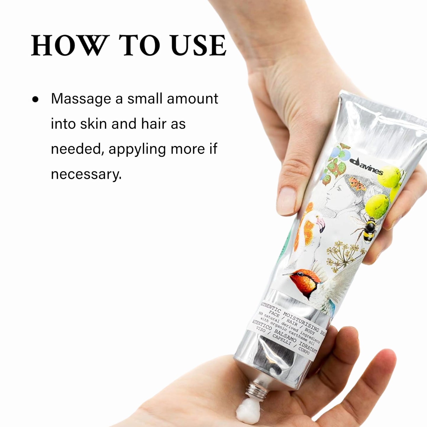 Davines Authentic Moisturizing Balm, Multi-Functional Conditioner for Face, Hair & Body - 98% Natural Oil-Based Formula Softens & Nourishes, 5.07 Fl