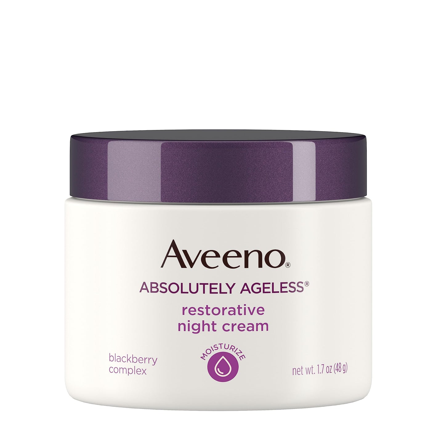 Aveeno Absolutely Ageless Restorative Night Cream Face & Neck Moisturizer with Antioxidant-Rich Blackberry Complex, Vitamin C & E, Hypoallergenic