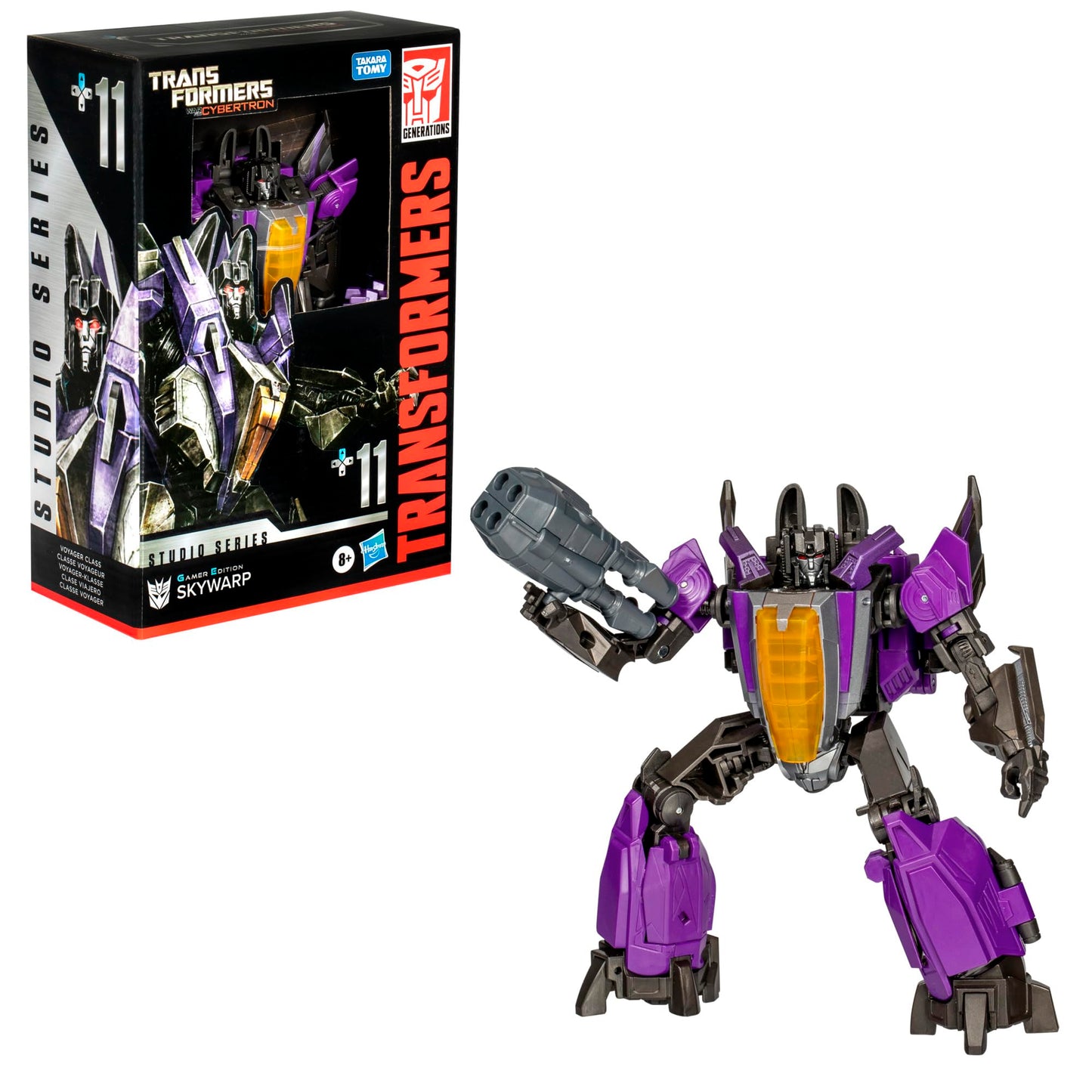 Transformers Toys Studio Series Voyager Class Transformers: War for Cybertron 11 Gamer Edition Skywarp, 6.5-inch Converting Action Figure, 8+