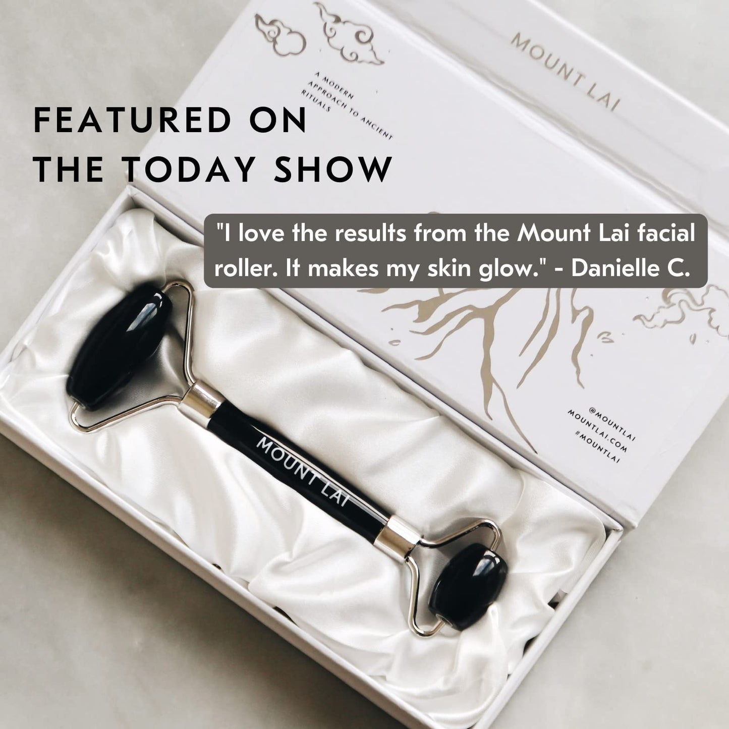 Mount Lai Warming Black Obsidian Facial Roller - The Stone of Clarity, Detoxifying Face Roller Tool for Purified Skin, Relaxation & Improved