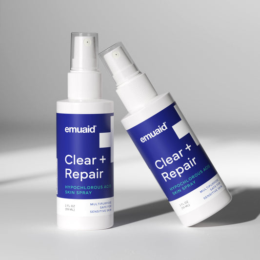 emuaid Clear + Repair Hypochlorous Acid Skin Spray, Hydrating Face and Mist Protection, Multi-Use Care for Sensitive Skin, Travel Size, 2 Pack