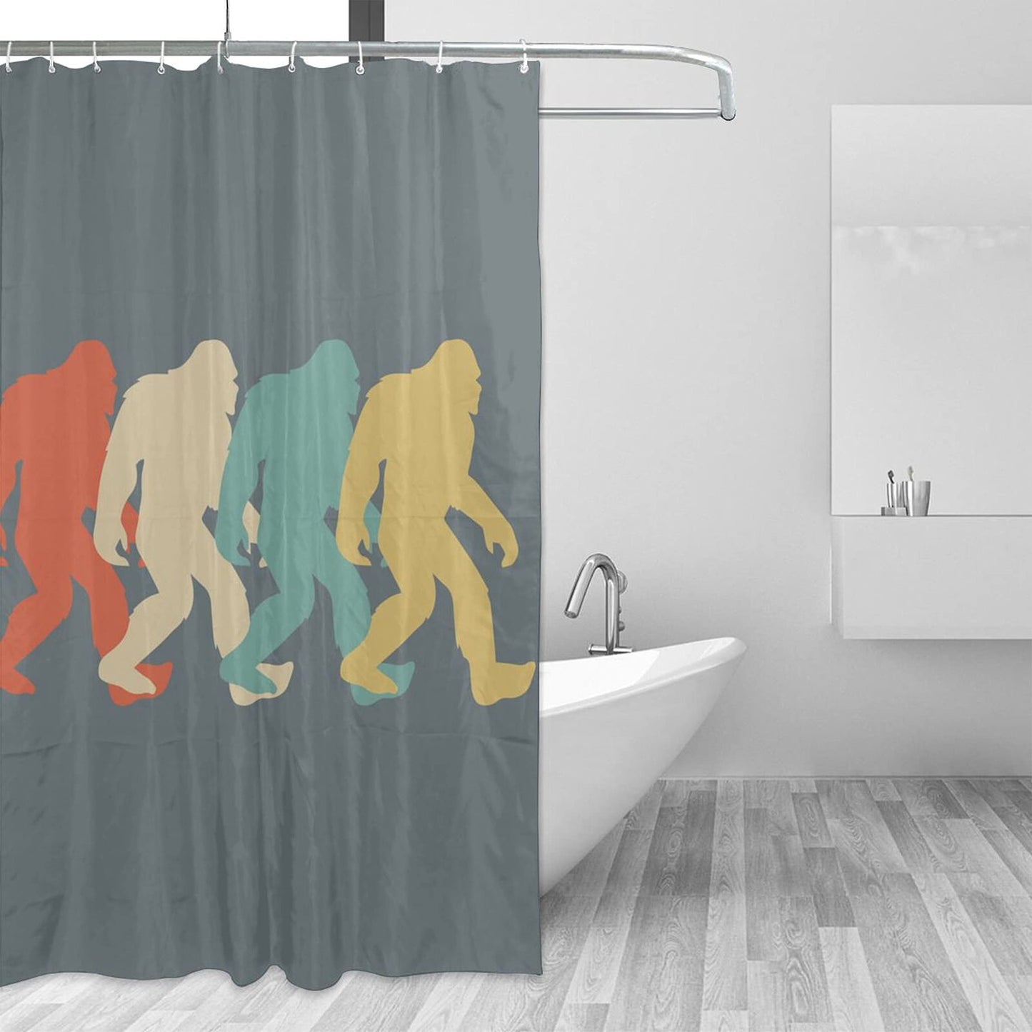 MOCSONE Retro Bigfoot Sasquatch Elegant Polyester Shower Curtain Water-Repellent Shower Curtains Bathroom Sets for Home/Hotel Decor 60inx72in