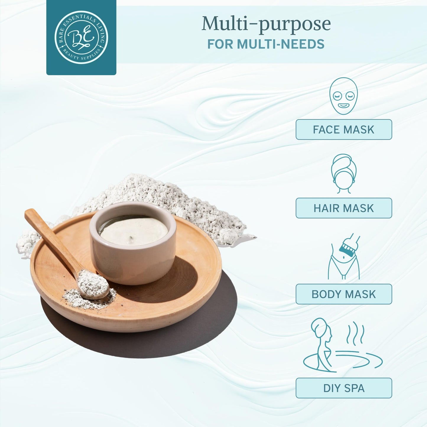 Bare Essentials Living - White Kaolin Clay Powder (12oz) 100% Natural White Powdered Clay for Seed Bombs, White Clay Mask, DIY Spa, Soap, Bath Bomb