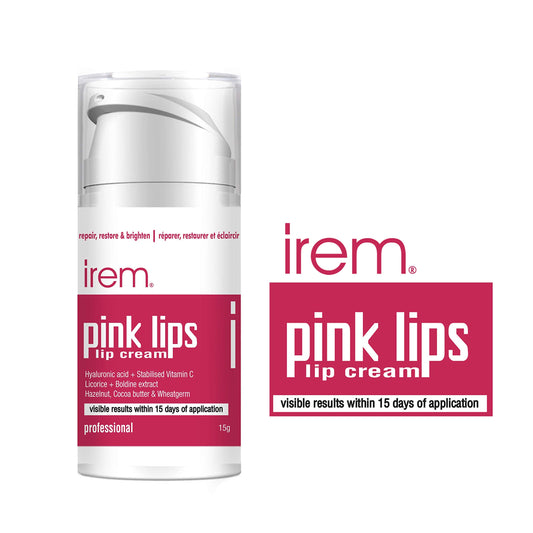 Irem Pink Lips - Lip cream Repair restore and brighten lips. With Vitamin C, Hyaluronic and Licorice 15g Beauty and Personal Care Irem