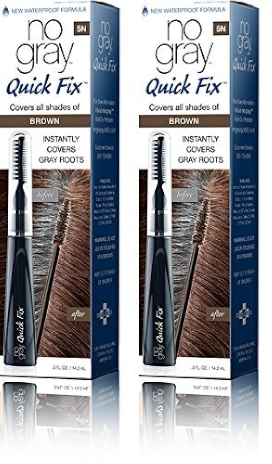 No Gray Quick Fix Instant Touch-Up for Gray Roots (Set of 2, Brown (M. Brown))