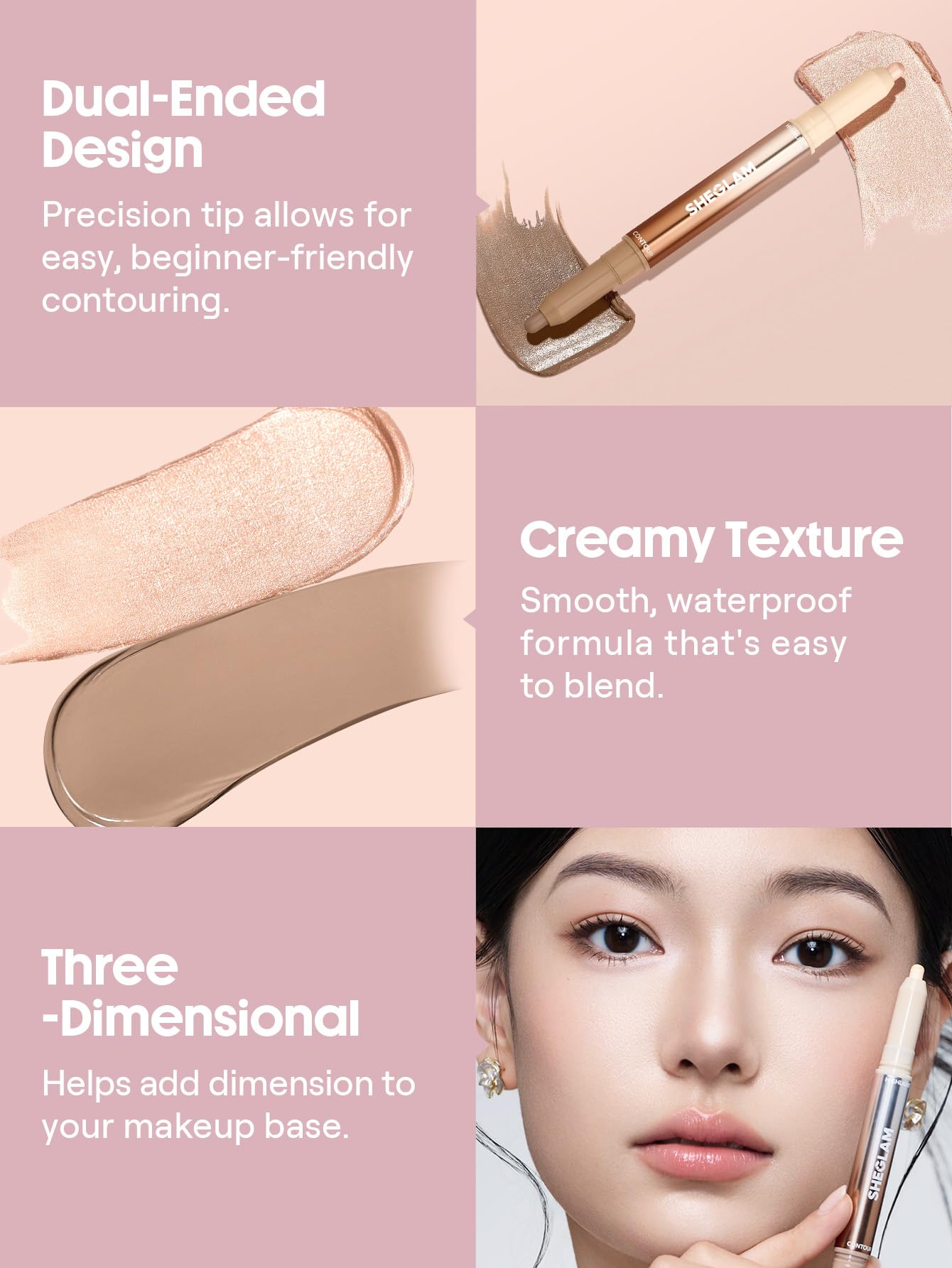 SHEGLAM Fine Line 2-in-1 Nose Contour & Highlight Pen-05 Soft Tan
