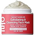 SeoulCeuticals Korean Face Scrub - Exfoliating Face Mask Skincare K Beauty Mask for Glass Skin - Kaolin Clay + Charcoal Cream Exfoliant Mask 2oz