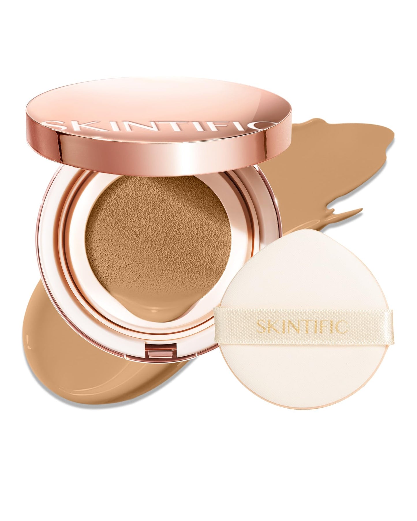 SKINTIFIC Full Coverage Cushion Foundation #03G Golden Almond| Satin Glow Finish, Oil-Control & Waterproof, Buildable Tattoo Cover Cushion for All Beauty and Personal Care SKINTIFIC Default Title