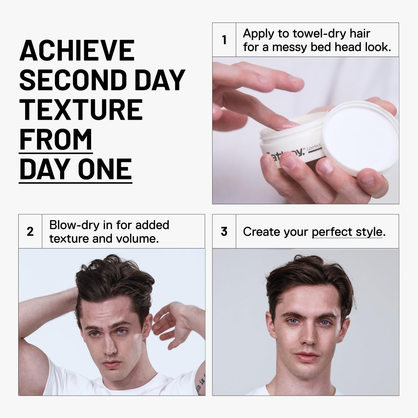 Fatboy Hair Perfect Putty, Styling Kaolin Clay Putty, Medium Hold for Volume & Texture, Matte Finish, Hair Care for All Hair Types, Flexible